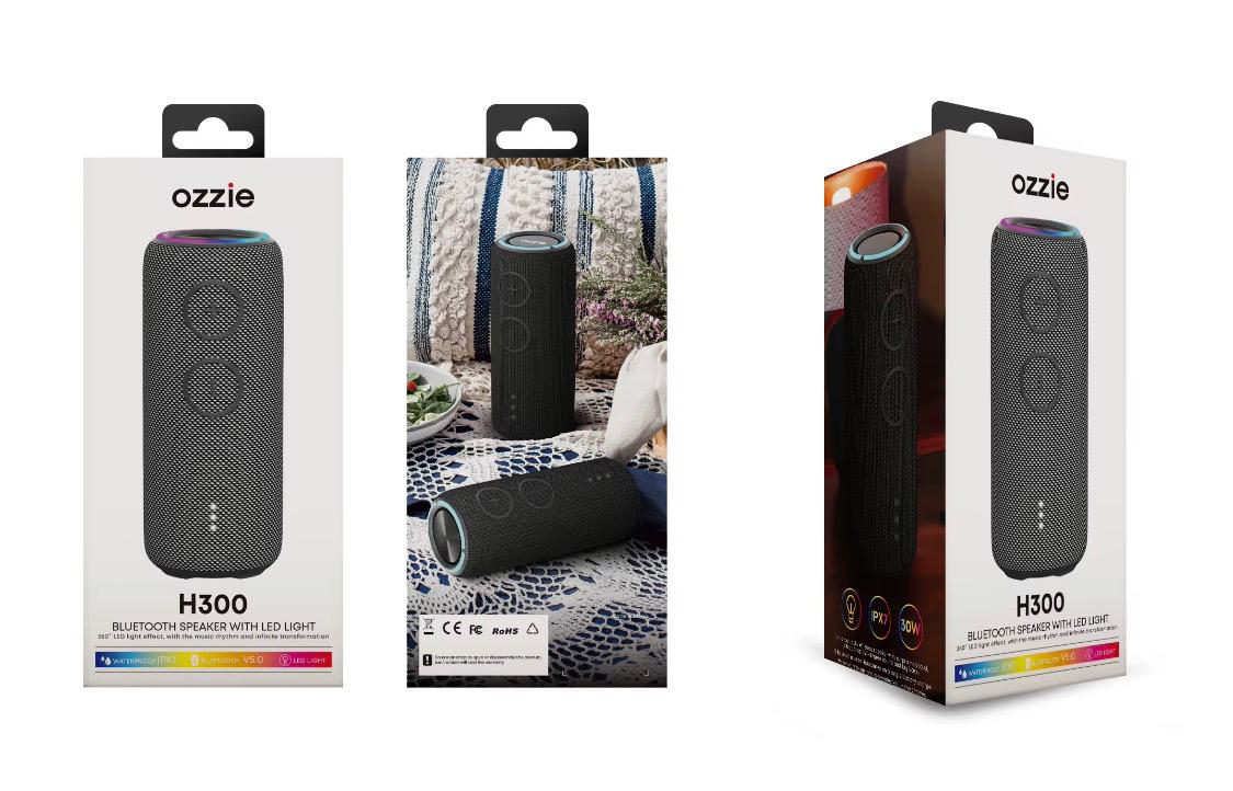 Portable Bluetooth Speaker with Strap – Black