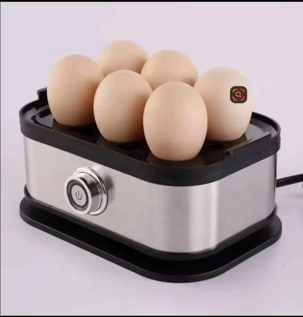 Stainless Steel Egg Cooker for 6 Eggs with Time Control for Hardness Adjustment – Kitchen Accessory 🍳